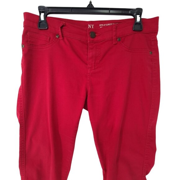 NY & Co. Women's Jean Legging Red Size 6 - Picture 3 of 7